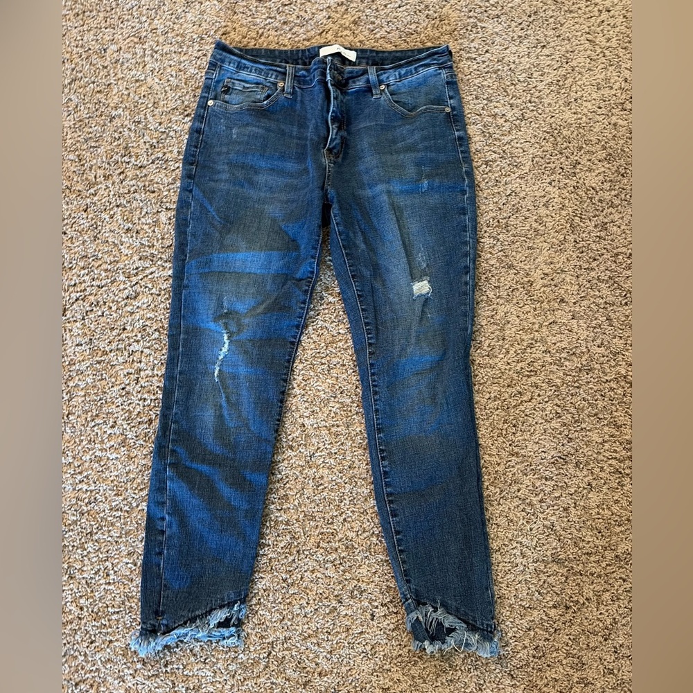 KanCan Women's Skinny Jeans - Distressed Blue